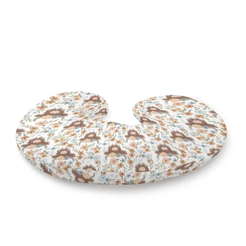 Vista 2 de Highland - Funda de almohada de lactancia con estampado floral de vaca de granja occidental, funda de almohada extraíble para lactancia materna