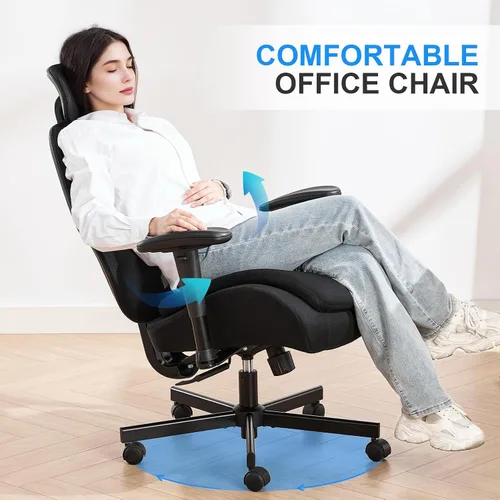 Vista 8 de Office Chair with Ergonomic Lumbar Support and Mesh Back for Home Office, Desk Chair with Wide Seat and Adjustable Arms for Computer Desk, Computer