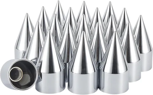 Vista 15 de 33mm Cubiertas de tuerca de lengüeta, 33mm x 3 1/2 pulgadas de plástico ABS cromado, cilindro de tuerca con rosca, cubiertas de tuerca de lengüeta