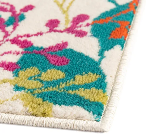 Vista 8 de Unique Loom Azalea Collection - Alfombra de área Indica (2 pies x 6 pies 1 pulgada, marfil/gris)