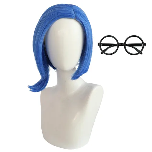 Vista 10 de Pelucas cortas de cosplay azules para hombres peluca masculina de Halloween (JOY)