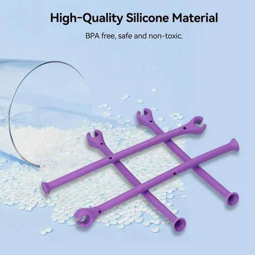 Vista 7 de 8 piezas de accesorios de silicona para lavavajillas, protector de copas de silicona flexible para copas de vino, protector de lavavajillas