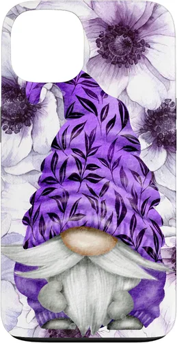 Vista 7 de Unique Purple Gnome with Lilac Anemones Floral Aesthetic Case for iPhone 17