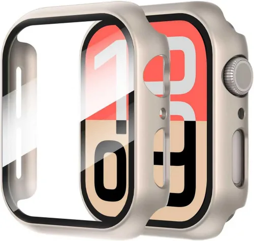 Vista 36 de Diruite Juego de 2 fundas para Apple Watch Series 3/2/1 de 38mm, protector de pantalla de vidrio templado ultradelgado de todo alrededor para iWatch