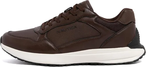 Vista 2 de Nautica Tenis con cordones para hombre: informales, elegantes y cómodos para caminar Marrón