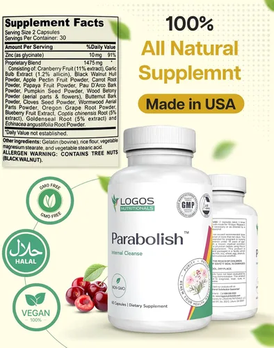 Vista 2 de Parabolish para Cleanse - 60 Cápsulas - Salud intestinal, apoyo inmunológico - Ingredientes naturales