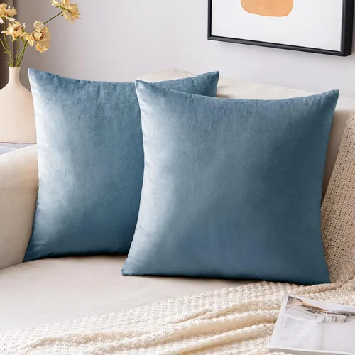 Vista 38 de EMEMA - Paquete de 2 fundas de almohada de terciopelo decorativas, fundas de cojín cuadradas suaves y sólidas para sofá, dormitorio, silla, Verde