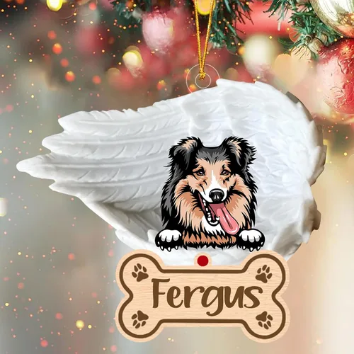 Vista 37 de Adorno de perro afgano de 1 ángel, adorno acrílico 2D personalizado conmemorativo para perros, regalo por pérdida de mascotas, regalo