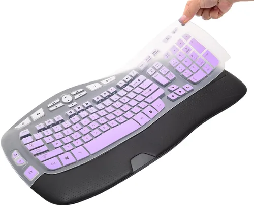 Vista 9 de Logitech K350 MK550 MK570 Wireless Wave Keyboard, protector de teclado de silicona ultrafino para Logitech K350 MK550 MK570 Accesorios de protección