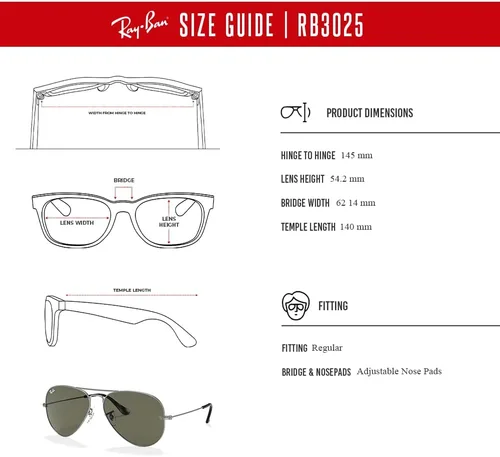 Vista 6 de Ray-Ban RB3025 - Lentes de sol de aviador de metal para hombre y mujer + paquete con kit de cuidado de gafas iWear de diseñador