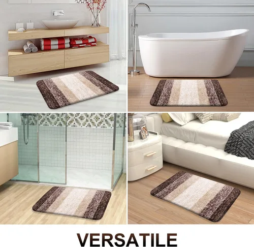 Vista 9 de OLANLY Juego de 2 alfombras de baño y alfombras de baño ombré, tamaño de alfombra de baño 24 x 16 pulgadas y juego de alfombras de baño 24 x 16 + 24