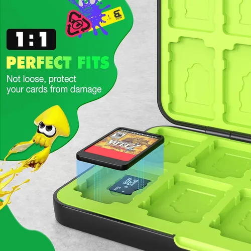 Vista 3 de MoKo Funda para 24 tarjetas de juego compatible con Nintendo Switch OLED modeloSwitchSwitch Lite funda para juego Switch para tarjetas de juego