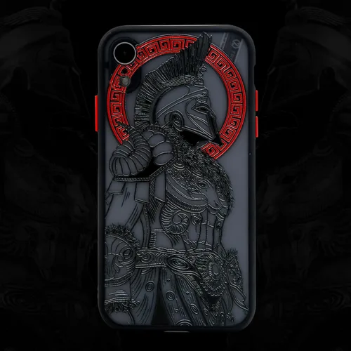 Vista 14 de Cool Gladiator - Funda para teléfono con relieve 3D, compatible con iPhone 7/8/SE, transparente esmerilado y moderno