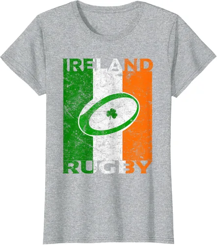 Vista 28 de Camiseta de rugby irlandés con la bandera de Irlanda, regalo vintage Negro