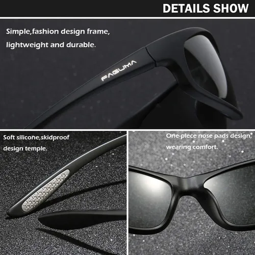 Vista 19 de Gafas de sol deportivas polarizadas para hombres, ciclismo, conducción, pesca, protección UV400