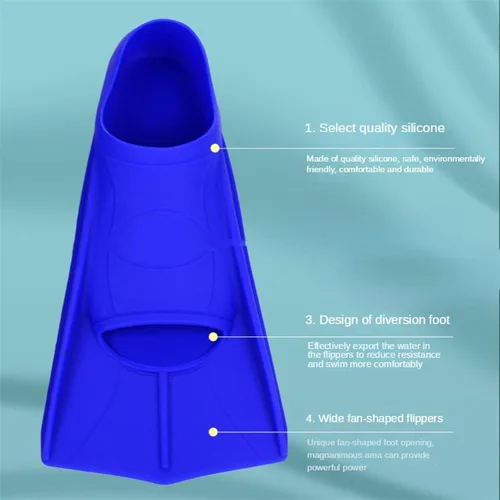 Vista 3 de Swim Training Fins Silicone Fins Kids Adult Training Short Fins Men's Women's Swimming Diving Equipment Fins Diving Fins Swimming Shoes