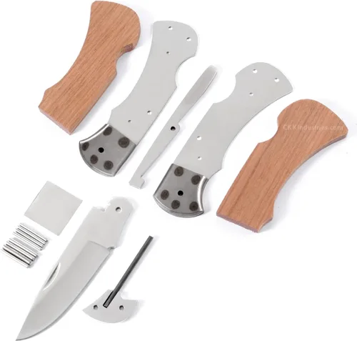 Vista 12 de EZSMITH Kit de fabricación de cuchillos – Ranger Lockback – Serie de cuchillos plegables de bricolaje – (kit de piezas)