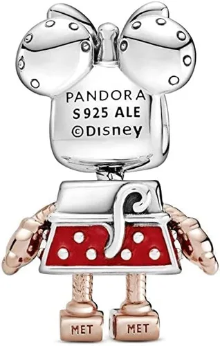 Vista 2 de PANDORA Disney Minnie Robot - Dije de rosa de plata de ley con esmalte rojo One sizePack of 1 Plata esterlina