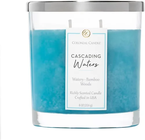 Vista 7 de Colonial Candle Vela perfumada de vainilla ámbar, velas altamente perfumadas para el hogar, vela de cera moteada, 2 mechas, 8 onzas, fabricada