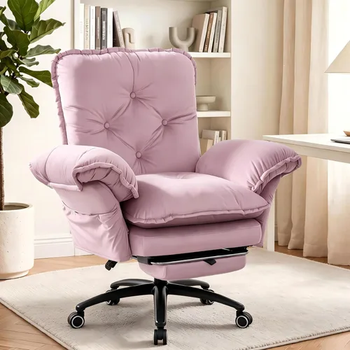 Vista 16 de FiveWillowise Silla cruzada con brazos abatibles, cómoda silla de oficina Azul (Velvet Blue)