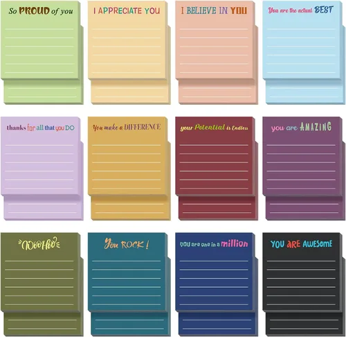 Vista 26 de Yinder 12 notas adhesivas inspiradoras, bonitas notas adhesivas motivacionales, regalos de agradecimiento a los empleados, a granel para profesores
