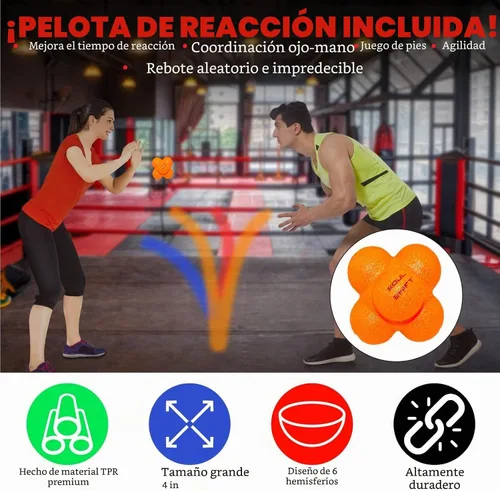 Vista 3 de Soul Shift - Boxing Reflex Ball – Dual Competition Set 2 Adjustable Headbands + 2 Training Balls + App Included Speed, Agility & Hand-Eye