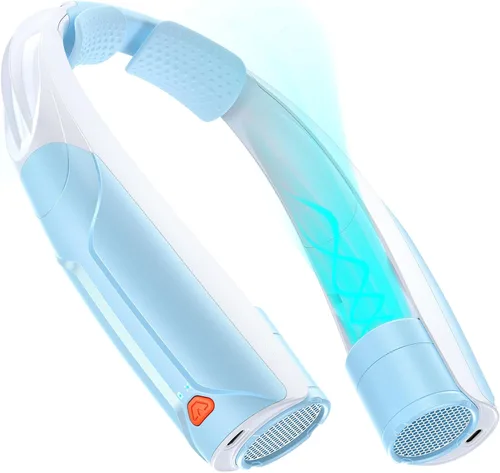 Vista 12 de AaoLin Ventilador de cuello portátil con batería de 6000 mAh, USB-C recargable, ventilador personal negro manos libres 6 velocidades, 6-20 horas