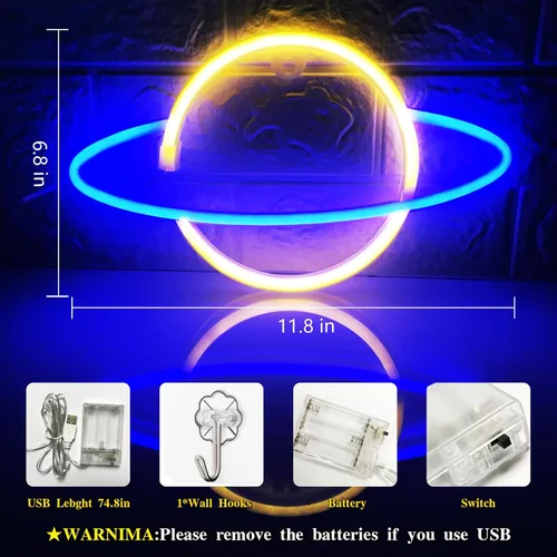 Vista 103 de Letrero de neón de amor para dormitorio, USB o batería, luz de neón para pared, luz de neón LED como letreros de pared de neón para niñas, letrero
