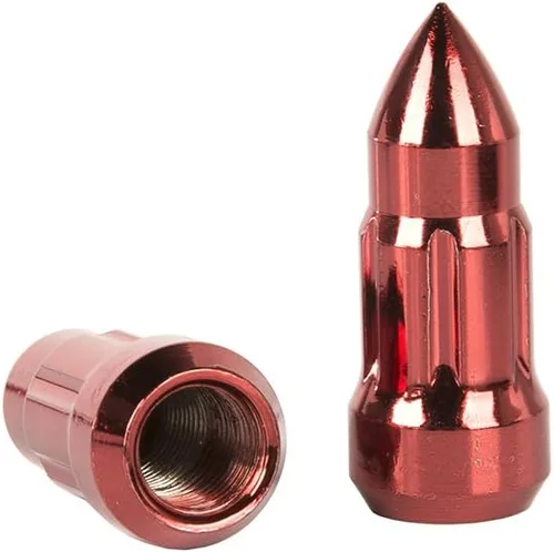 Vista 2 de Alloy USA 11290 - Kit de tuercas para rueda, estilo bala, rojo, 23 piezas, 1/2-20