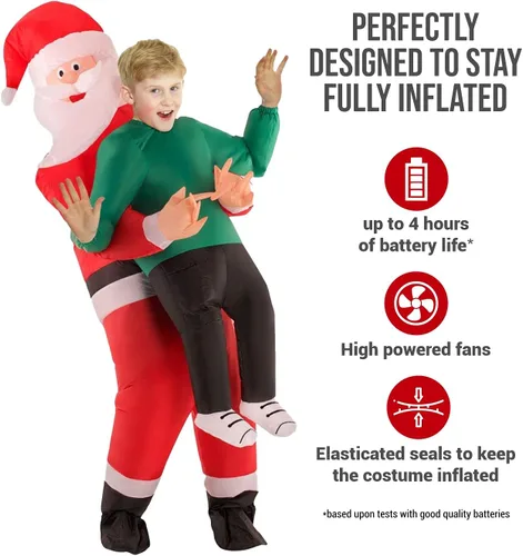 Vista 4 de Morph Inflatable Santa Costume for Kids Blow Up Santa Suit Kids Funny Inflatable Christmas Costume for Boys Girls