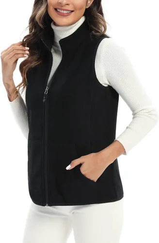 Vista 3 de Xeoxarel Chaleco de forro polar para mujer con 6 bolsillos XS-2XL