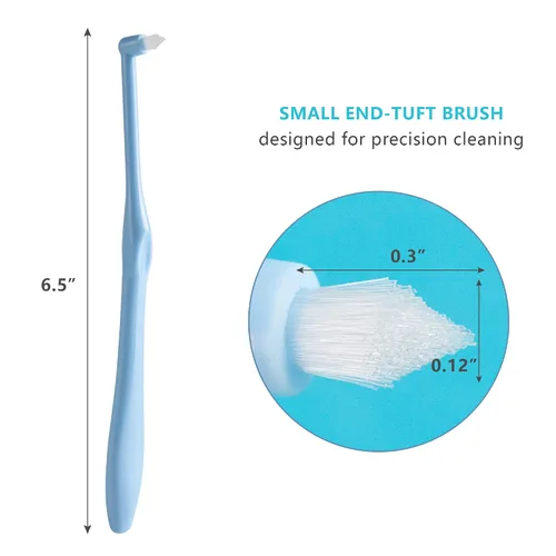Vista 2 de LOVEWEE End-Tuft - Cepillo de dientes cónico, 6 piezas de cepillo interespacial copetudo, cepillo de dientes Wisdom Gap para ortodoncia, ortodoncia