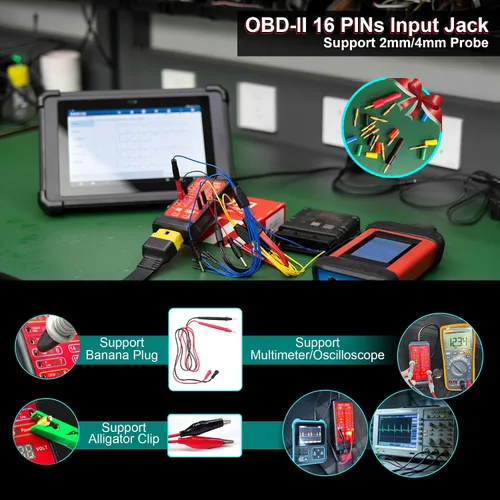 Vista 4 de Caja de ruptura OBD2, WOYO CTB007 12V/24V CAN Tester Box con cable de extensión OBD de 27 pulgadas, voltaje VPP digital de 16 pines, herramienta