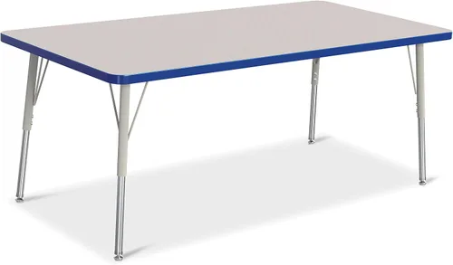 Vista 54 de Berries Mesa rectangular para actividades, altura A, Gris/Negro/Negro, 1