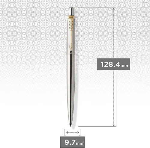 Vista 3 de Parker Jotter Bolígrafo de acero inoxidable CT bolígrafo, con caja de regalo, dorado, (Steel and Gold)
