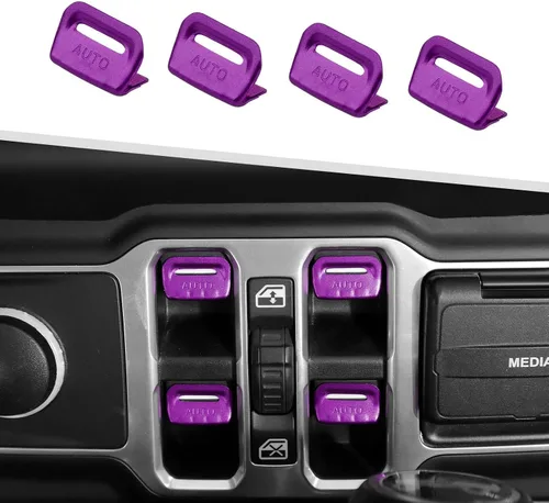 Vista 10 de Jimen Cubierta de botón de ventana para JL/JT, paquete de 4 cubiertas para interruptor de ventana trim accesorios interiores compatibles con Jeep