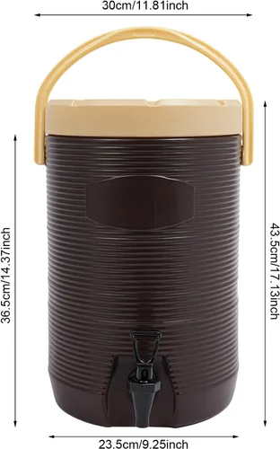 Vista 3 de Dispensador de bebidas aislado de acero inoxidable de 4.49 galones, dispensador de bebidas frías y calientes con boquilla y asa, retención