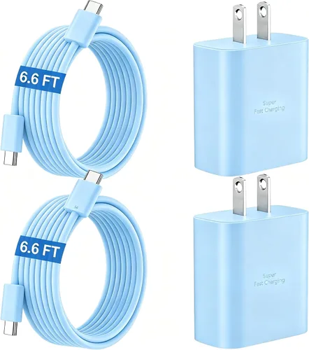 Vista 20 de Cargador súper rápido USB C de 45 W para teléfono Android tipo C, bloque de carga rápida con cable de 5 pies para Samsung Galaxy S26/S26