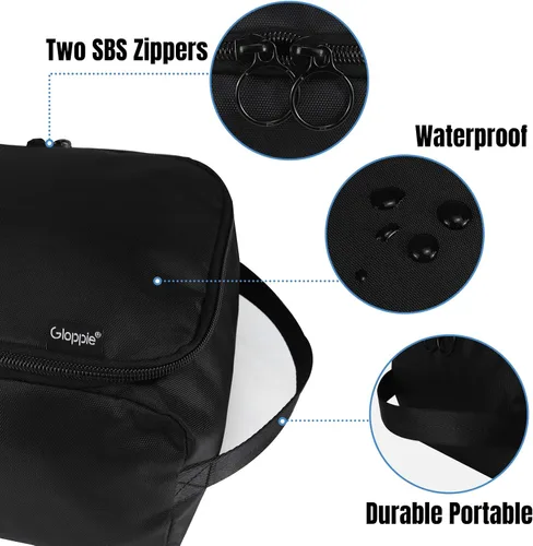 Vista 5 de Gloppie Bolsas para zapatos de viaje, bolsa de almacenamiento portátil grande para zapatos, organizador de zapatos, cubos de embalaje negros