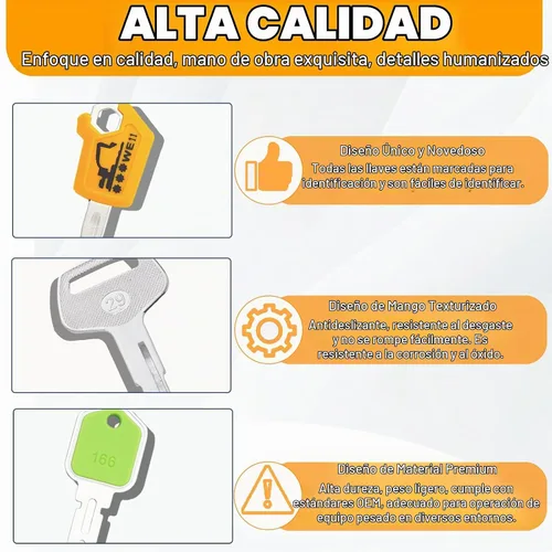 Vista 6 de Sistema maestro de las llaves del equipo pesado 13pcs, llaves de ignición de la construcción For CAT Caterpillar Komatsu Kubota John Deere New