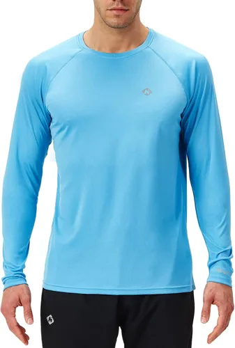 Vista 2 de NAVISKIN - Camisas de protección contra erupciones para hombre, camisetas de natación FPU 50+ con protección solar ultravioleta, de manga larga