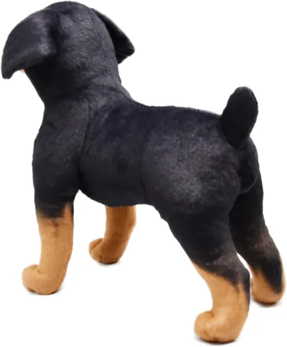 Vista 5 de BABOLI Rottweiler realista animal de peluche extremadamente realista Rottie perro juguete negro cachorro muñeca para niños regalo o colección