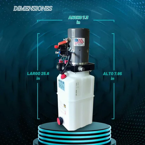 Vista 9 de KTI Hydraulics - Unidad de potencia de bomba hidráulica para remolque volquete de 12 V con doble efecto simple, 3 cuartos de galón