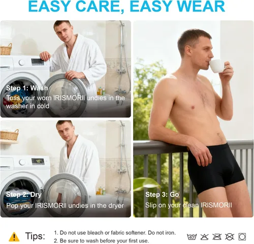 Vista 8 de Calzoncillos tipo bóxer para incontinencia para hombre, lavable, a prueba de fugas, absorbente, protección contra fugas urinarias, paquete de 3 3