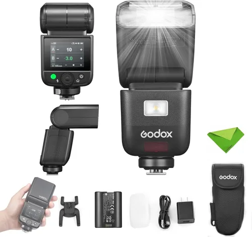 Vista 10 de Godox V480 Flash para Canon Ttl and Manual Flash, Guide Number ~gn50, High-Speed Sync Up to 1/8000 Second, 7.2v/2200mah Removable Li-Ion Battery