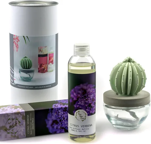 Vista 6 de Barril Cactus Cerámica Difusor de Fragancia Combo 6.8 fl oz Hermoso