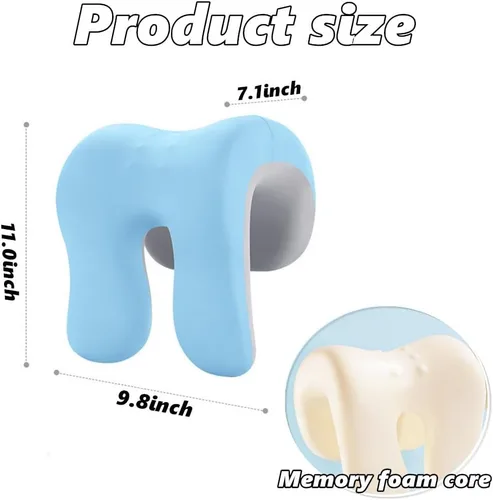 Vista 3 de chislim Soporte de cuello para silla de oficina, almohada de escritorio de espuma viscoelástica para siesta, funda lavable, se adapta a la mayoría