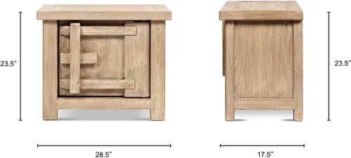 Vista 3 de Jennifer Taylor Home Rowan 28.5" Solid Reclaimed Pine Left Side Table, Natural Brown Reclaimed Pine
