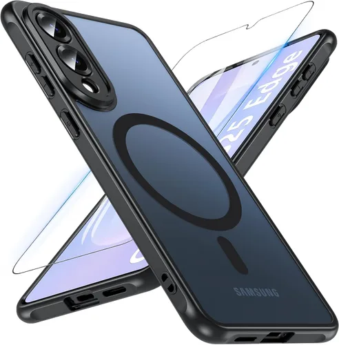 Vista 15 de OWKEY Funda magnética para Samsung Galaxy S23 de 6.1 pulgadas, para Magsafe con protector de pantalla, protección de grado militar, a prueba