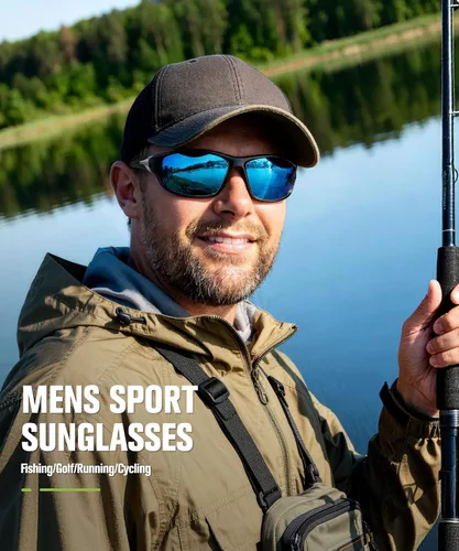 Vista 3 de Gafas de sol polarizadas para hombre, gafas de sol con protección UV400 para conducir, golf, pesca, correr